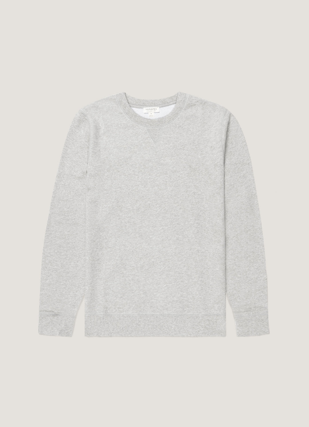 Sunspel Loopback Cotton Sweatshirt / Grey Melange