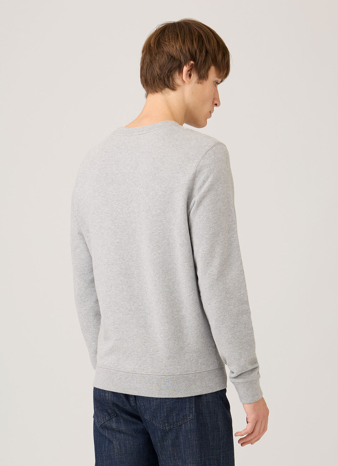 Sunspel Loopback Cotton Sweatshirt / Grey Melange