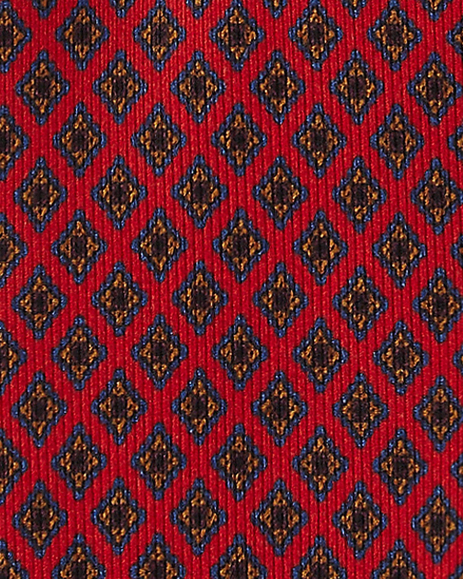 Viola Milano Square Pattern Selftipped Silk Tie / Rosso