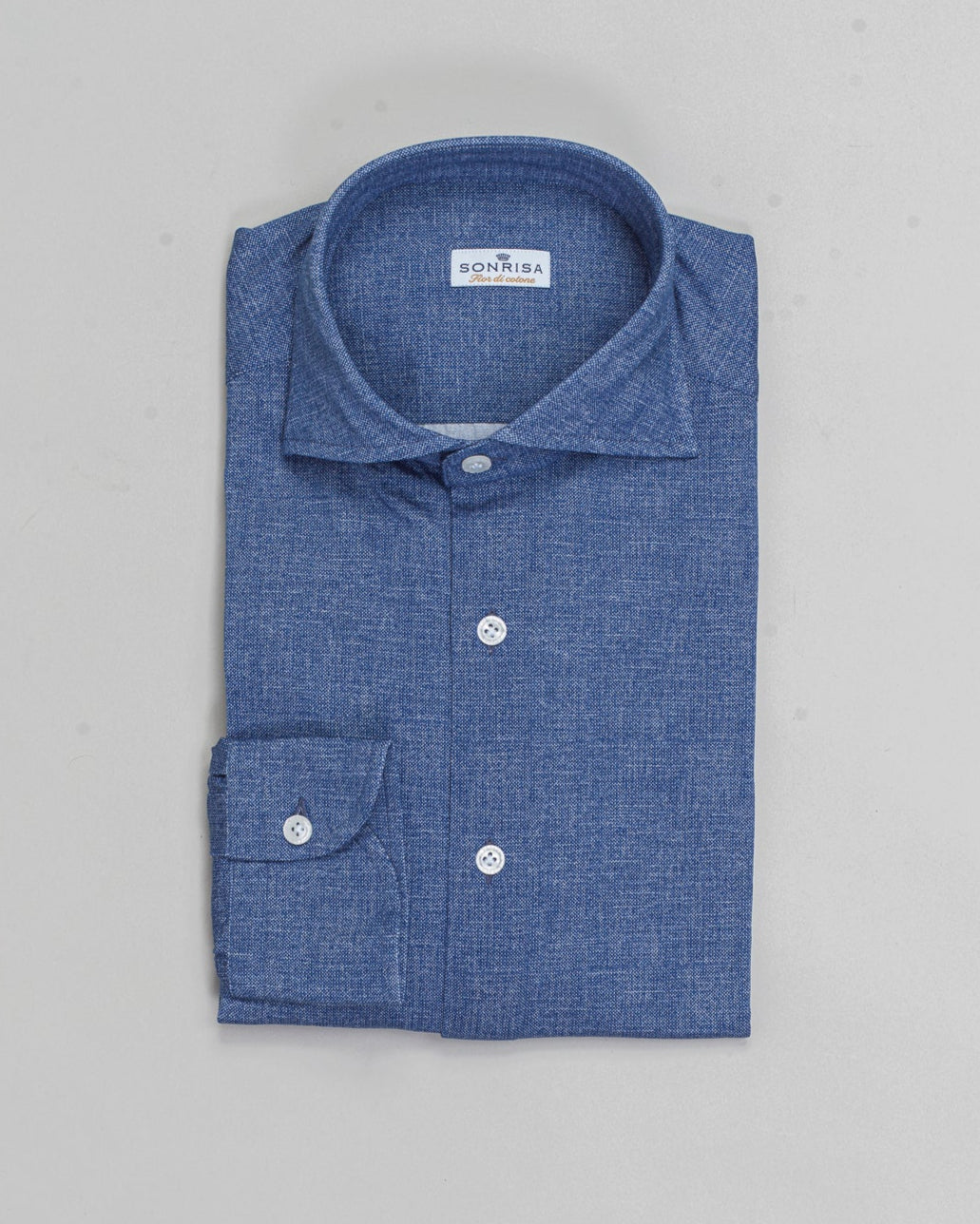 Sonrisa printed stretch jersey shirt. Most comfortable dress shirt you can imagine.
Composition: 100% Cotton
Model: FJ19
Article: J134
Color: 02 / Blue