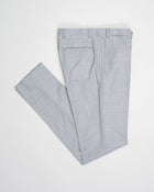 Sauma private label trousers, made of Super 130's Doppio Ritorto 100% wool. This is our in-house quality, so you can find it always in our collection. Designed to be a part of a suit and to be combined with a jacket. 
Super 130's Doppio Ritorto 100% wool
Flat front
Zip closure
Raw length to be finished after purchase
Slanted pockets in front
2 back pockets
