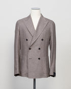 Naturally stretching double breasted hopsack jersey jacket. Crafted in Martina Franca, Italy by Tagliatore.
Natural stretch hopsack jersey jacket
Composition: 72% Silk 28% Virgin wool
Article: 440038 U
Modello: G- WARNER2DK PE
Color: Beige / T3167
Unconstructed
Unlined
Double breasted
Peak lapel
Patch pockets
Side vents
Made in Martina Franca, Italy