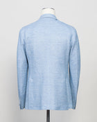 Tagliatore jacket made from a textured cotton & linen naturally stretching fabric. Comfort of a knit in a form of a jacket. Extremely versatile jacket for soft tailored look. Unconstructed shoulder and unlined structure.
59% Linen 41% Cotton
Naturally stretching
Modello: 1SMJ22K
Article: 570003J
Color: Light Blue / I1219
Notch Lapel
Patch Pockets
Unlined
Made in Italy Tagliatore Linen & Cotton Jacket / Light Blue