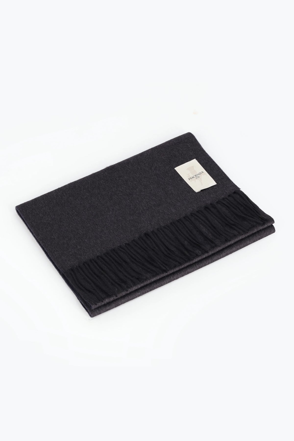 Piacenza 1733 Double-Face Silk and Cashmere Scarf / Anthracite & Blue