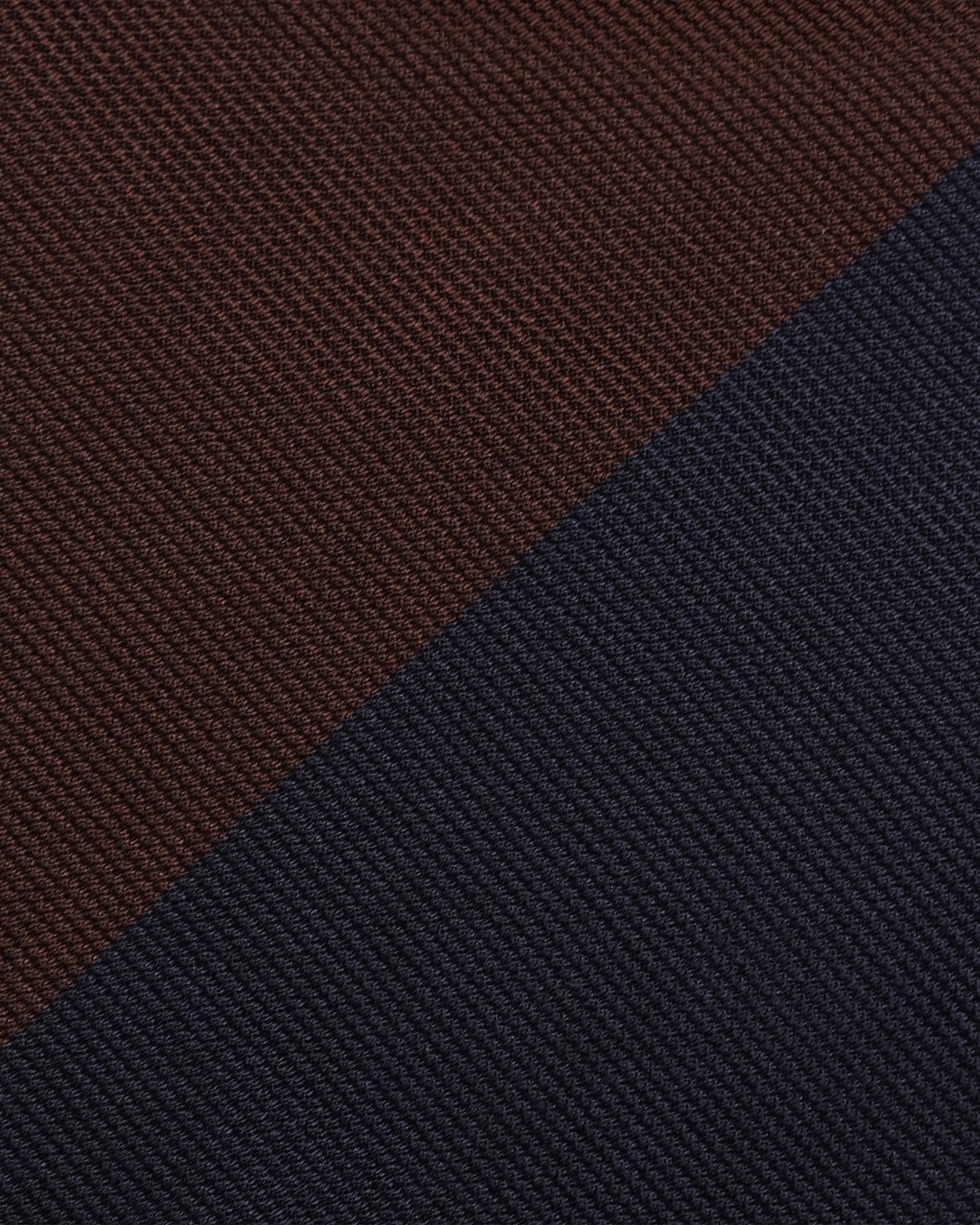 Viola Milano Block Stripe Handrolled Woven Silk Jacquard Tie – Navy/Brown