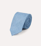 Drake's Hand Rolled Silk Tussah Tie / Sky Blue