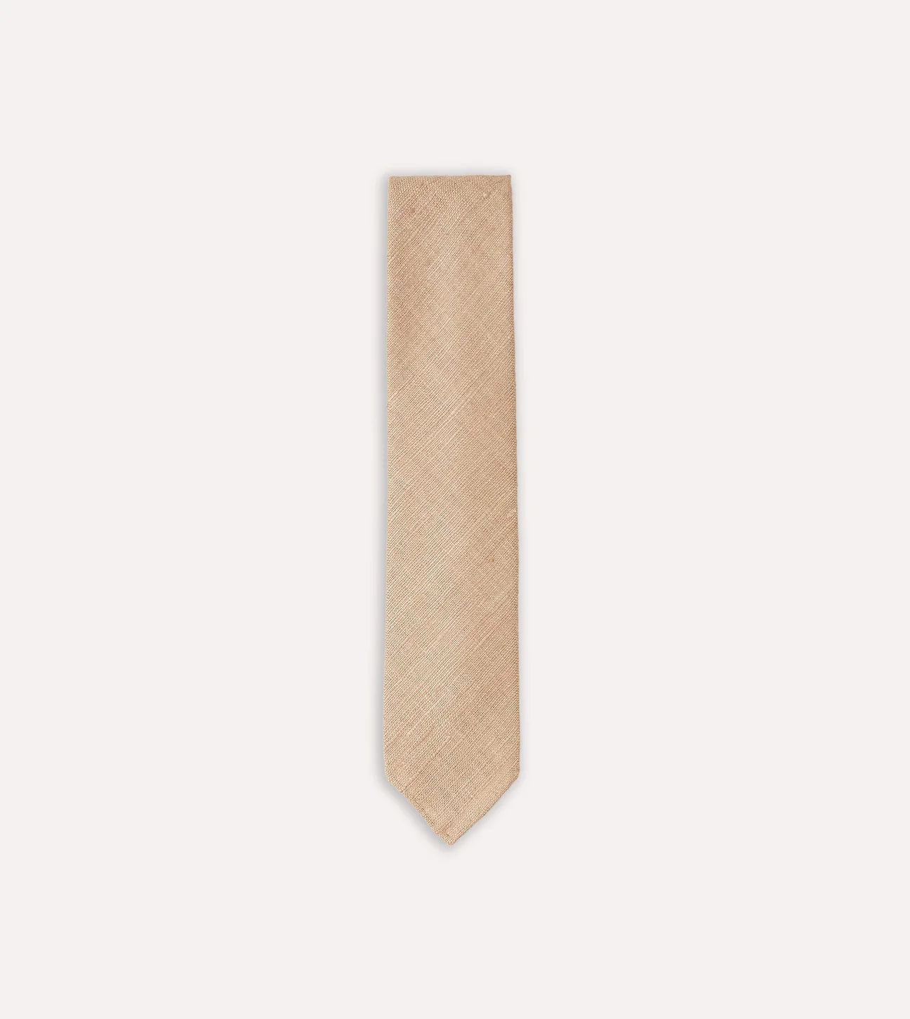Drake's Hand Rolled Silk Tussah Tie / Natural