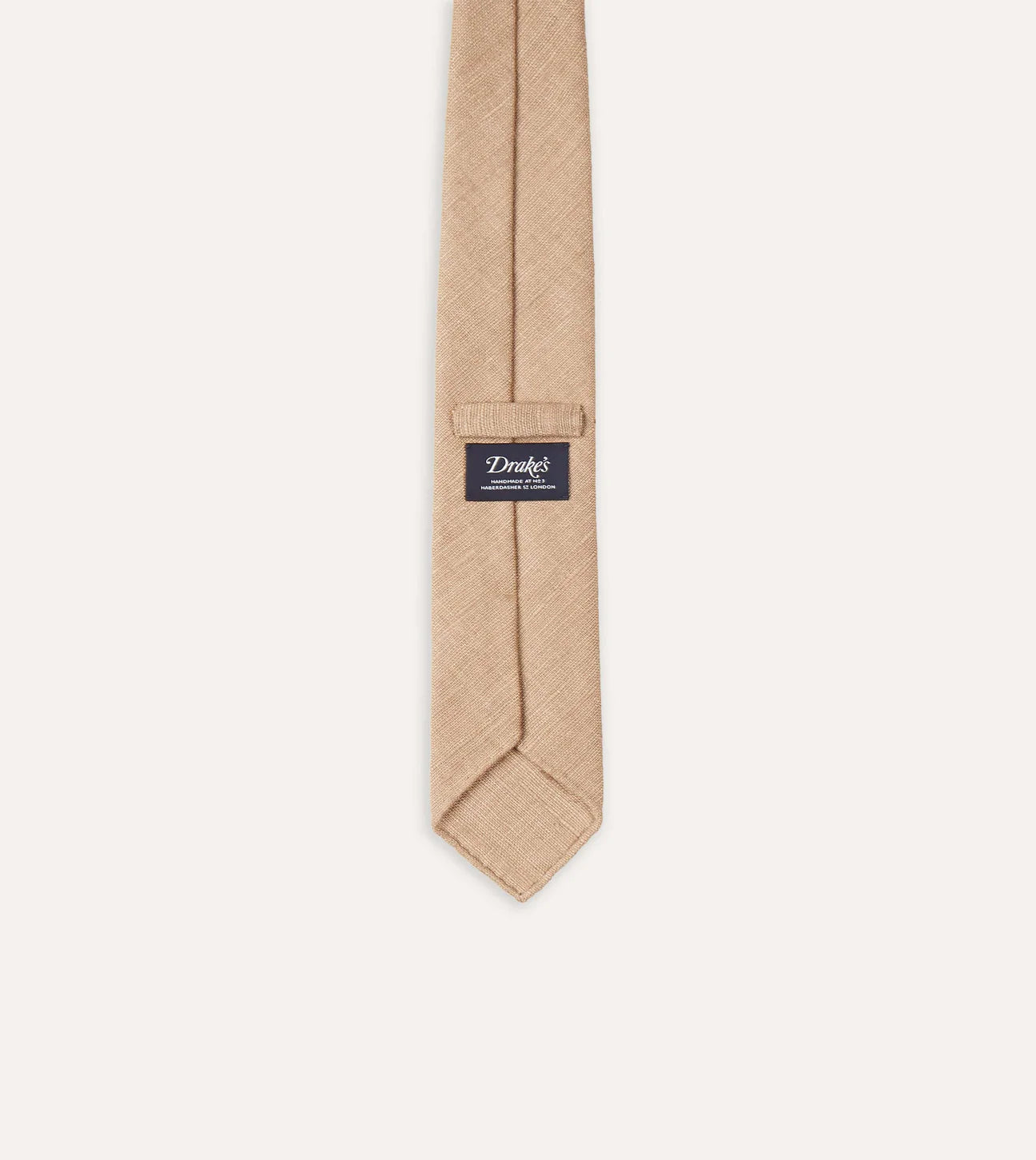 Drake's Hand Rolled Silk Tussah Tie / Natural