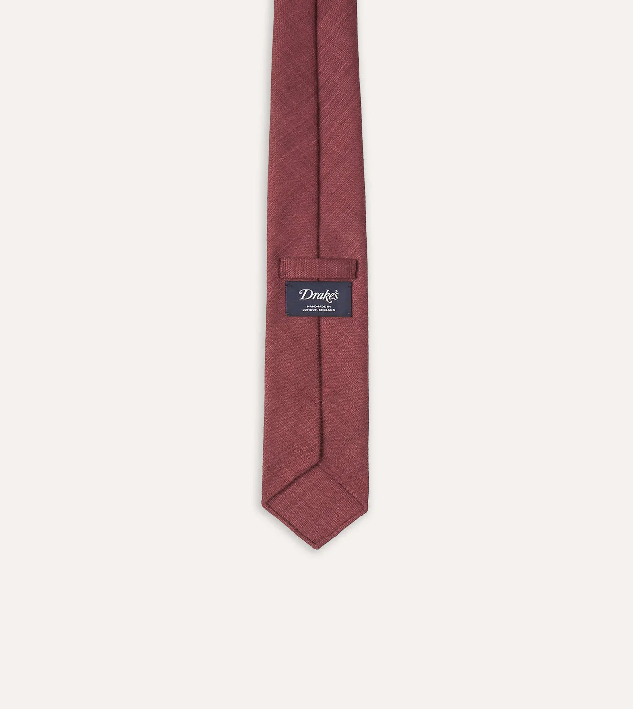 Drake's Hand Rolled Silk Tussah Tie / Wine