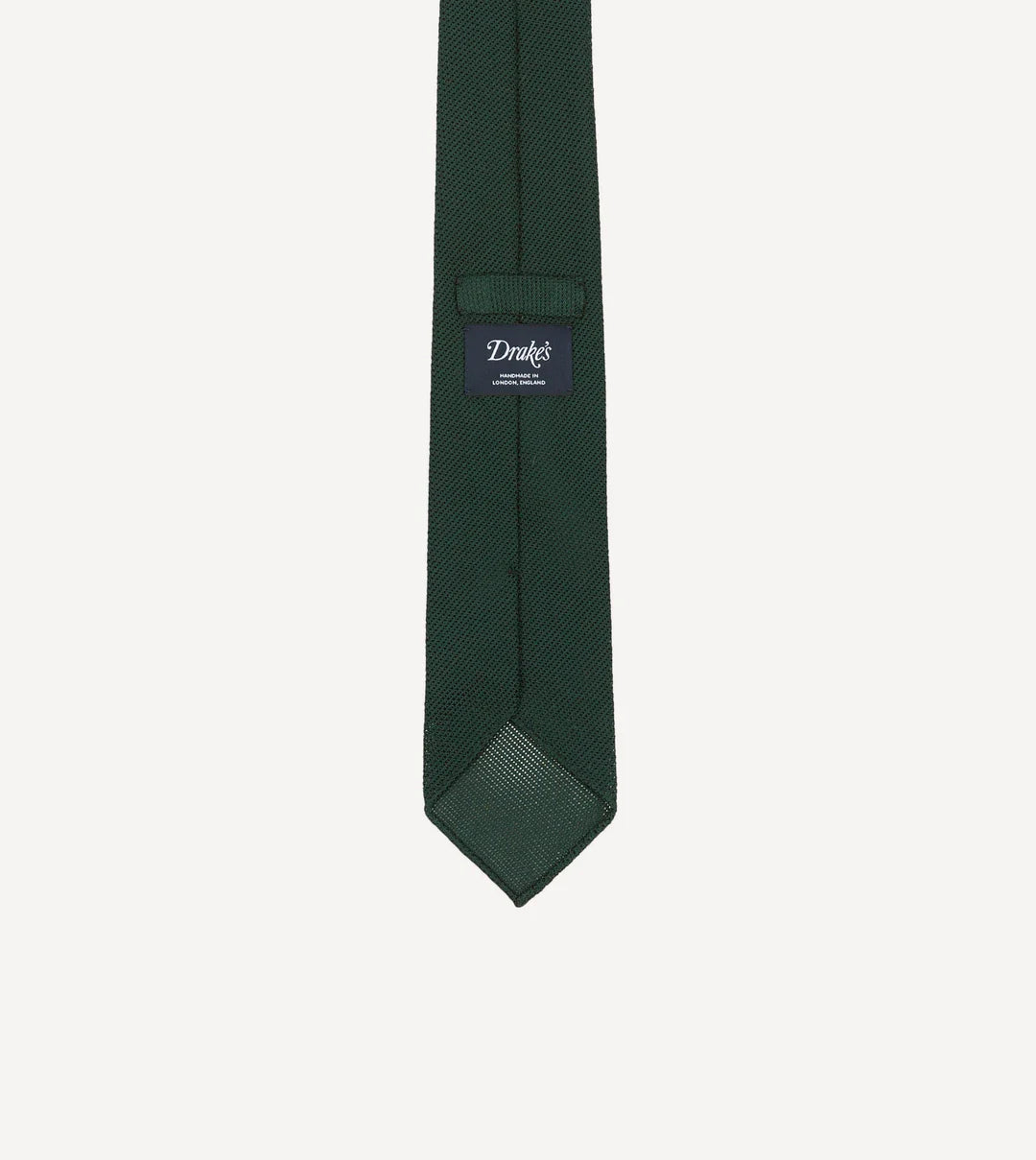Drake's Fine Woven Grenadine Handrolled Tie / Forest Green