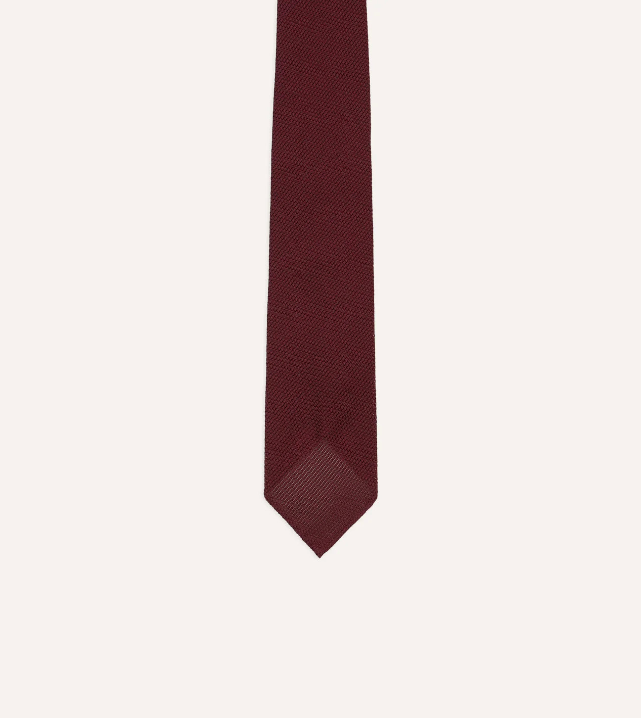 Drake's Fine Woven Grenadine Handrolled Tie / Burgundy Red