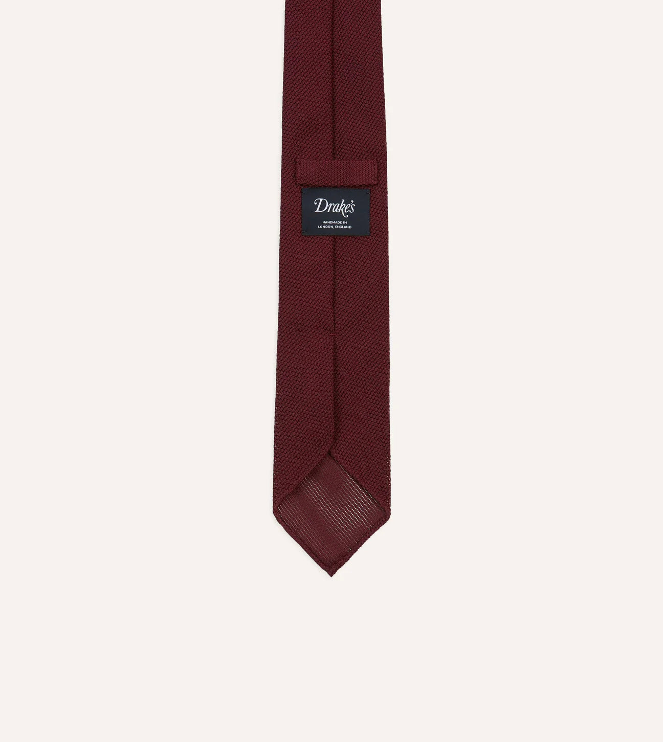 Drake's Fine Woven Grenadine Handrolled Tie / Burgundy Red