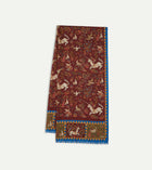 Drake's Unicorn Print Wool Silk Scarf / Burgundy