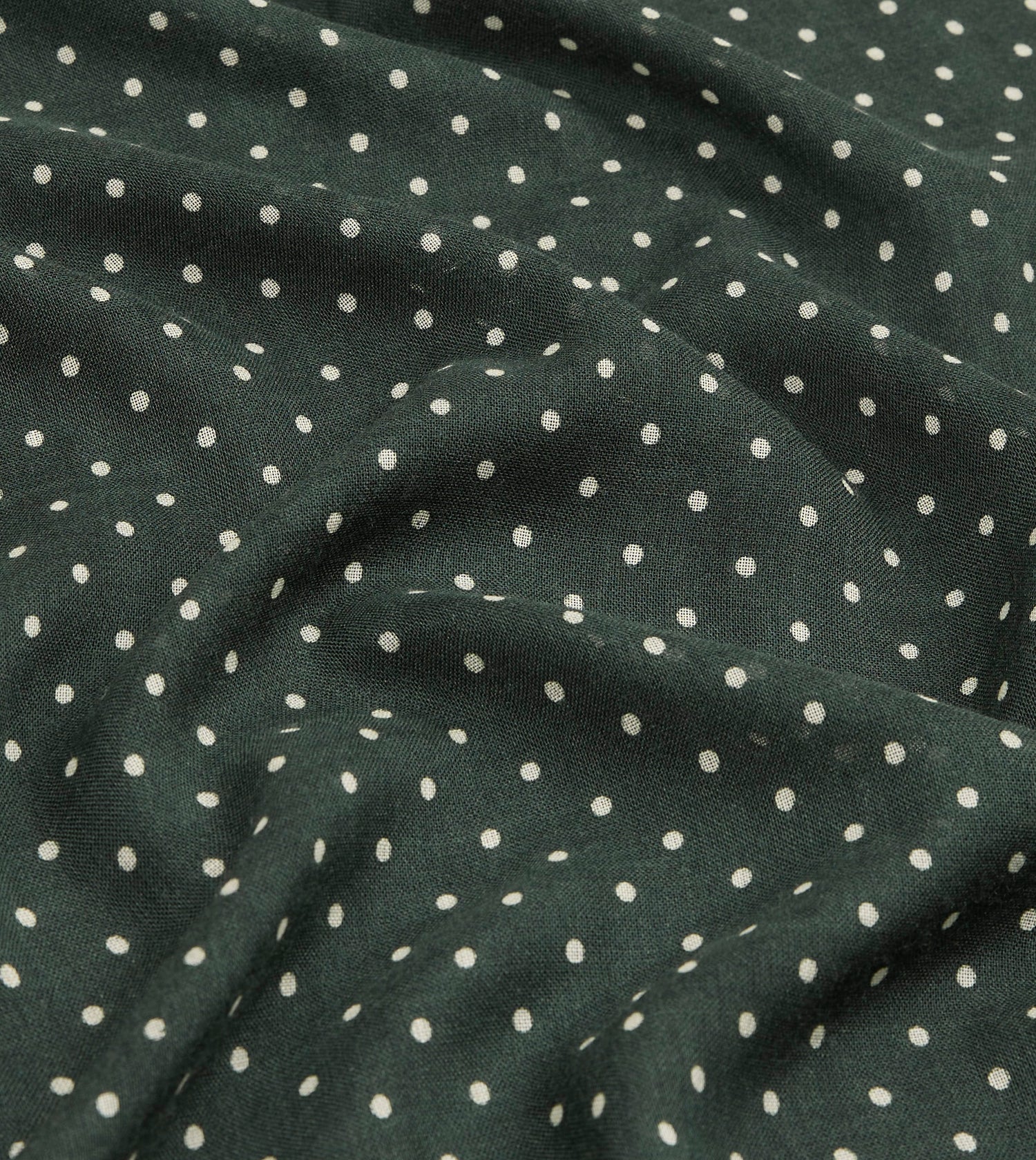 Drake's Polka Dot Shoestring Wool-Silk Scarf / Olive