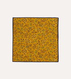 Drake's Floral Print Silk Pocket Square / Yellow