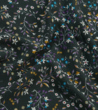 Drake's Floral Print Silk Pocket Square / Green