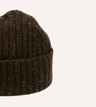 Drake's Donegal Ribbed Knit Beanie / Caragh Brown