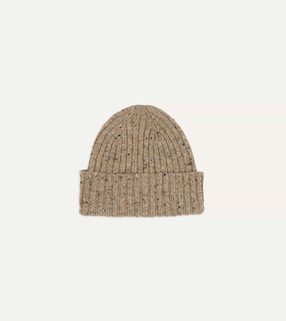 Drake's Donegal Ribbed Knit Beanie / Foyle Oatmeal