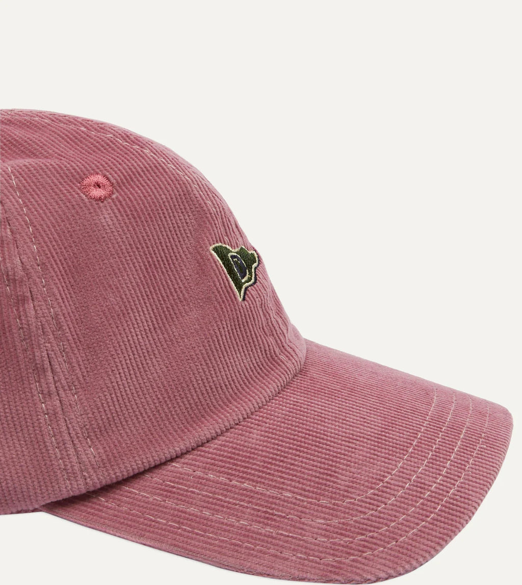 Drake s D Flag Emblem Cotton Corduroy Baseball Cap Pink