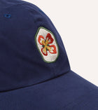 Drake's Petal Flower Cotton Baseball Cap / Navy