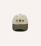 Drake's Kantha Suns Emblem Cotton Baseball Cap / Cream & Lovat