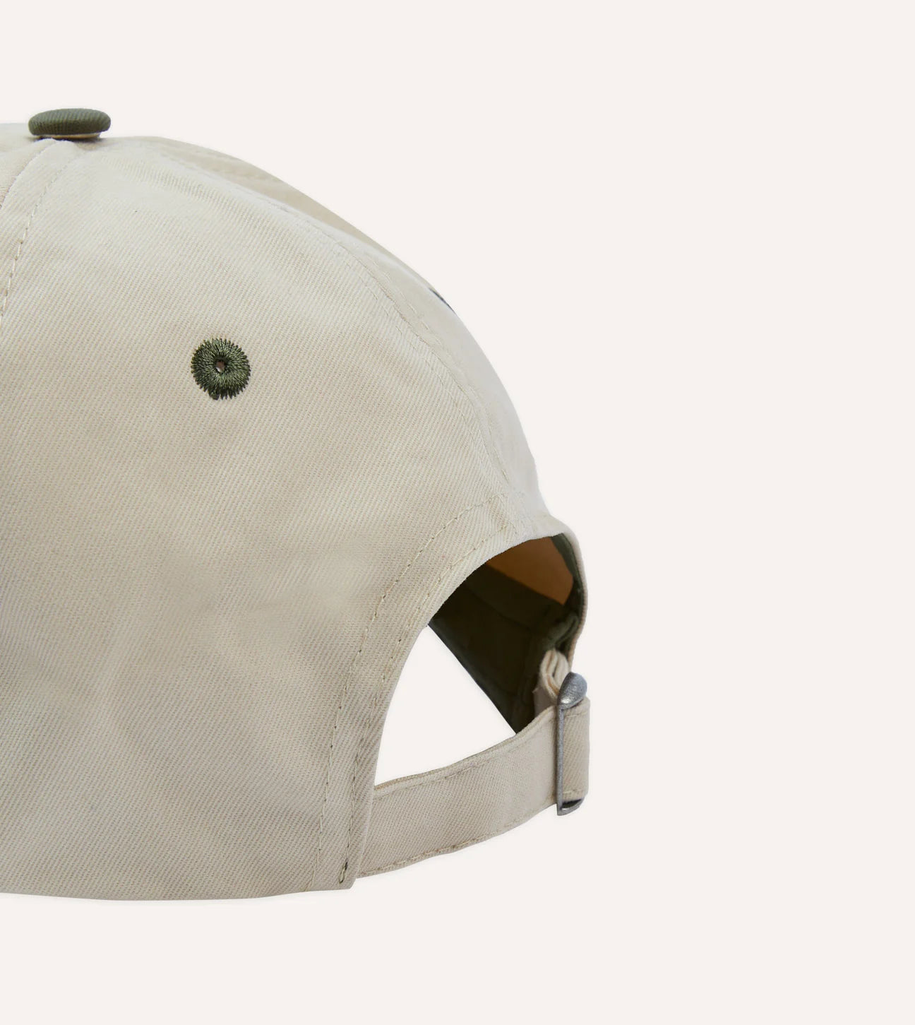 Drake's Kantha Suns Emblem Cotton Baseball Cap / Cream & Lovat