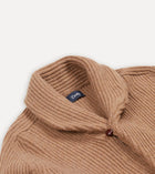 Drake's Lambswool Shawl Collar Cardigan / Camel