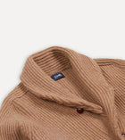 Drake's Lambswool Shawl Collar Cardigan / Camel