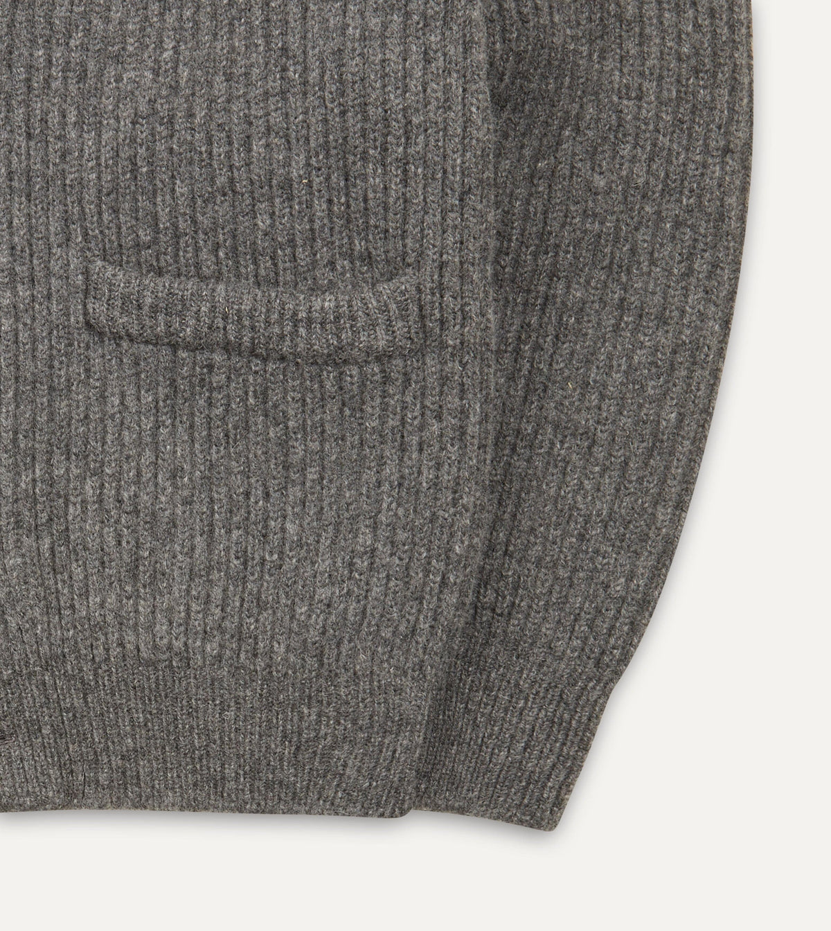 Drake's Lambswool Shawl Collar Cardigan / Grey
