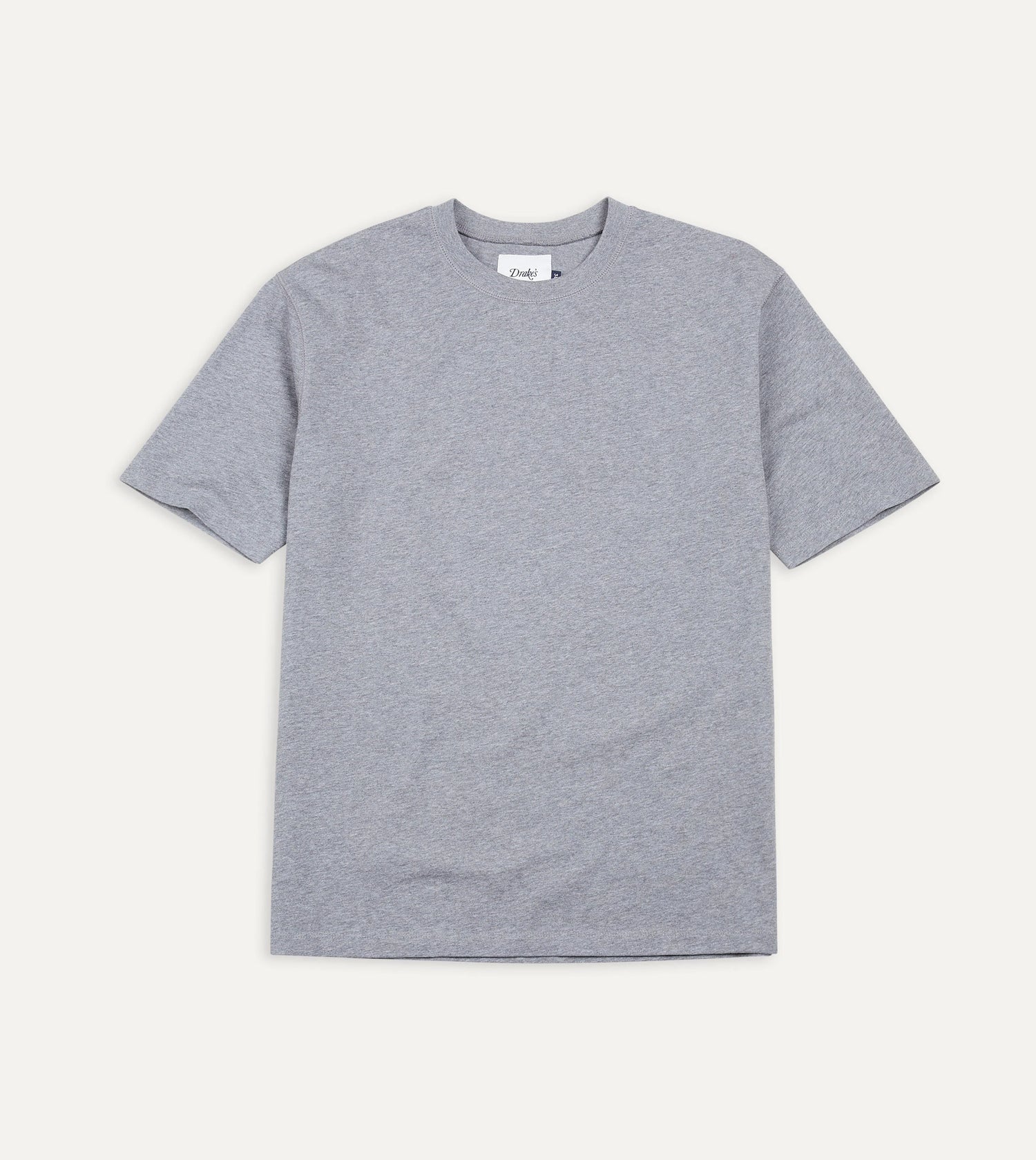 Drake's Cotton Crew Neck Hiking T-Shirt / Grey Melange