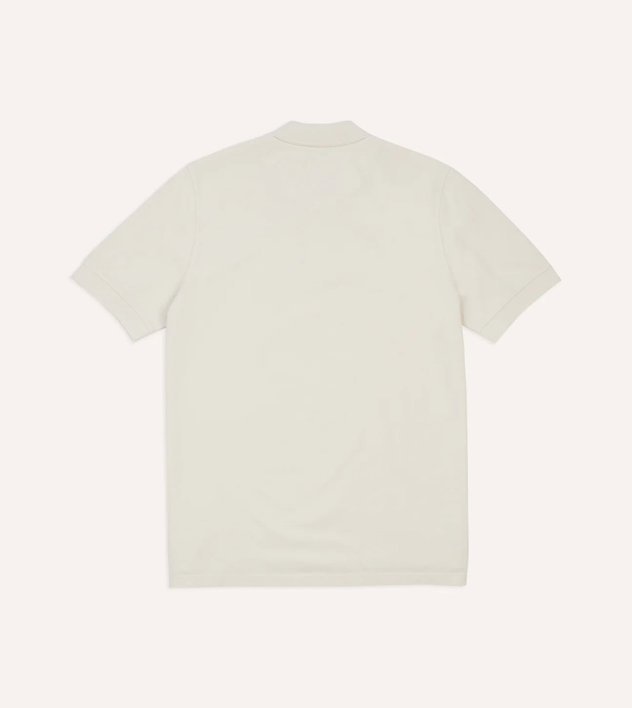 Drake's Washed Cotton Pique Shirt / White