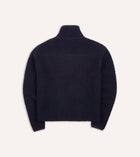 Drake's Boucle Wool Zip Fleece Jacket / Navy
