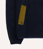 Drake's Boucle Wool Half-Zip Fleece Jacket / Navy, Ecru & Khaki