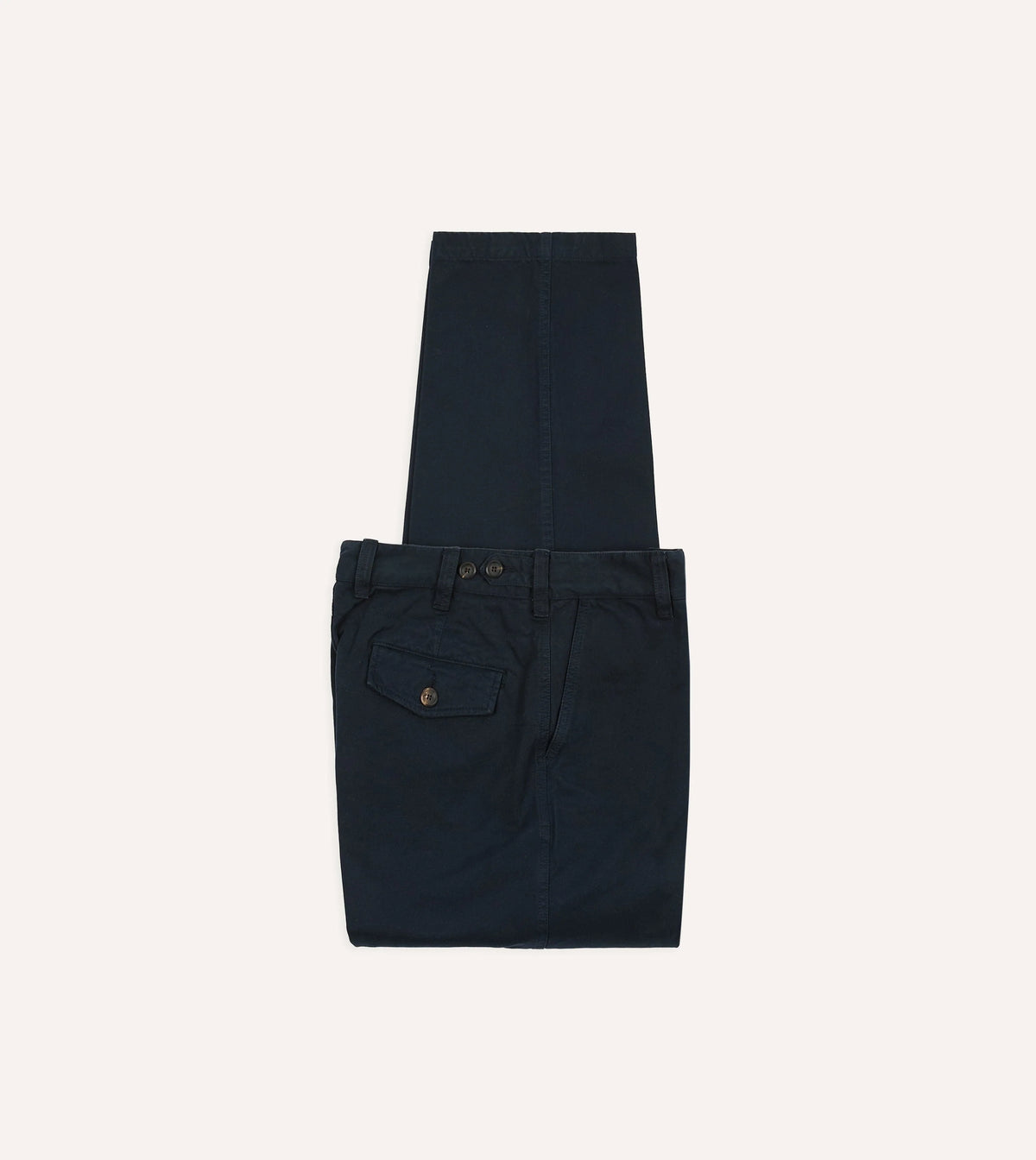 Drake's Flat Front Chino / Dark Navy