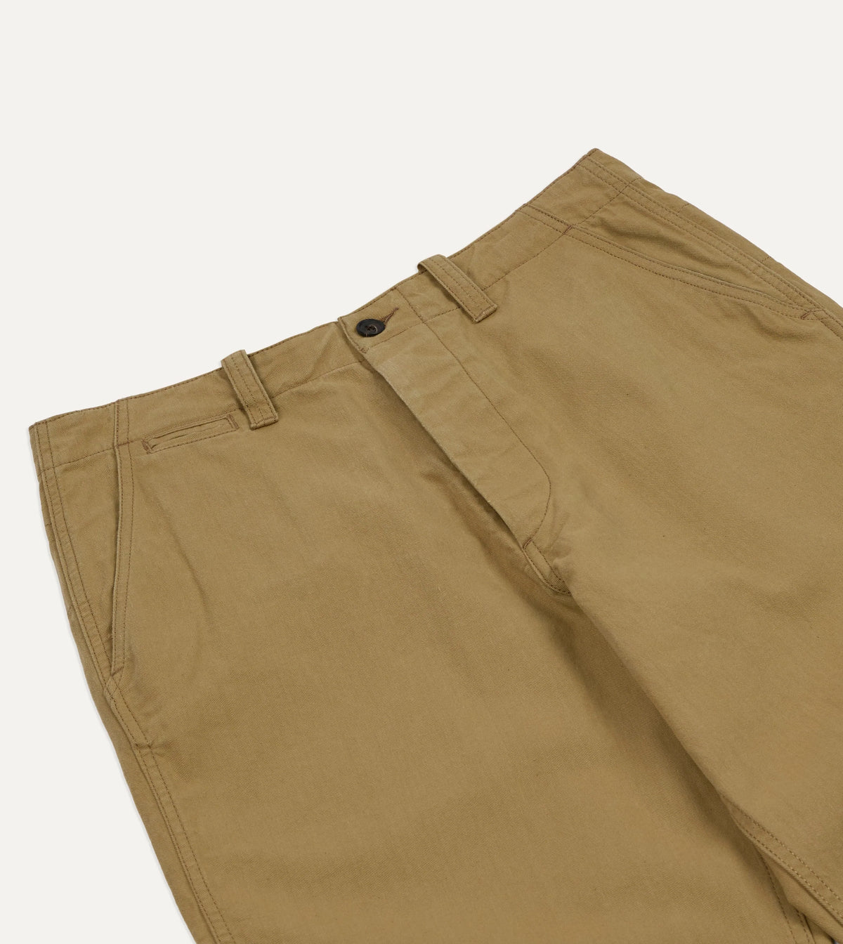 Drake's Cotton Twill Officer's Chino / Beige