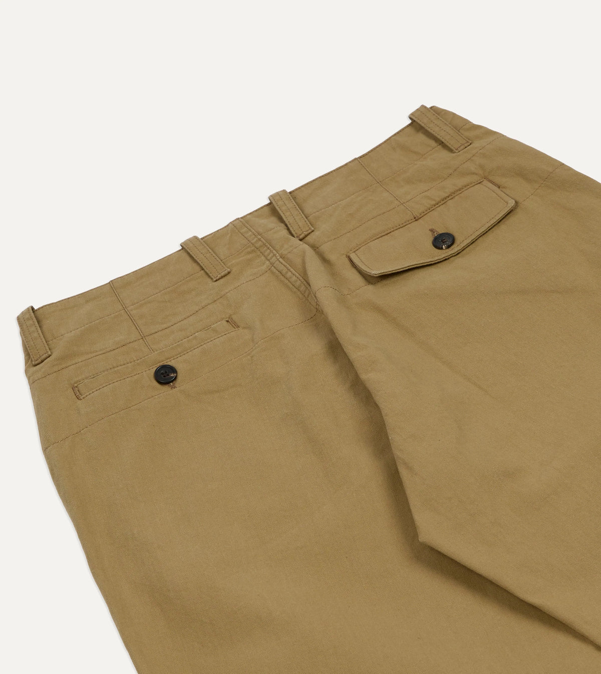 Drake's Cotton Twill Officer's Chino / Beige