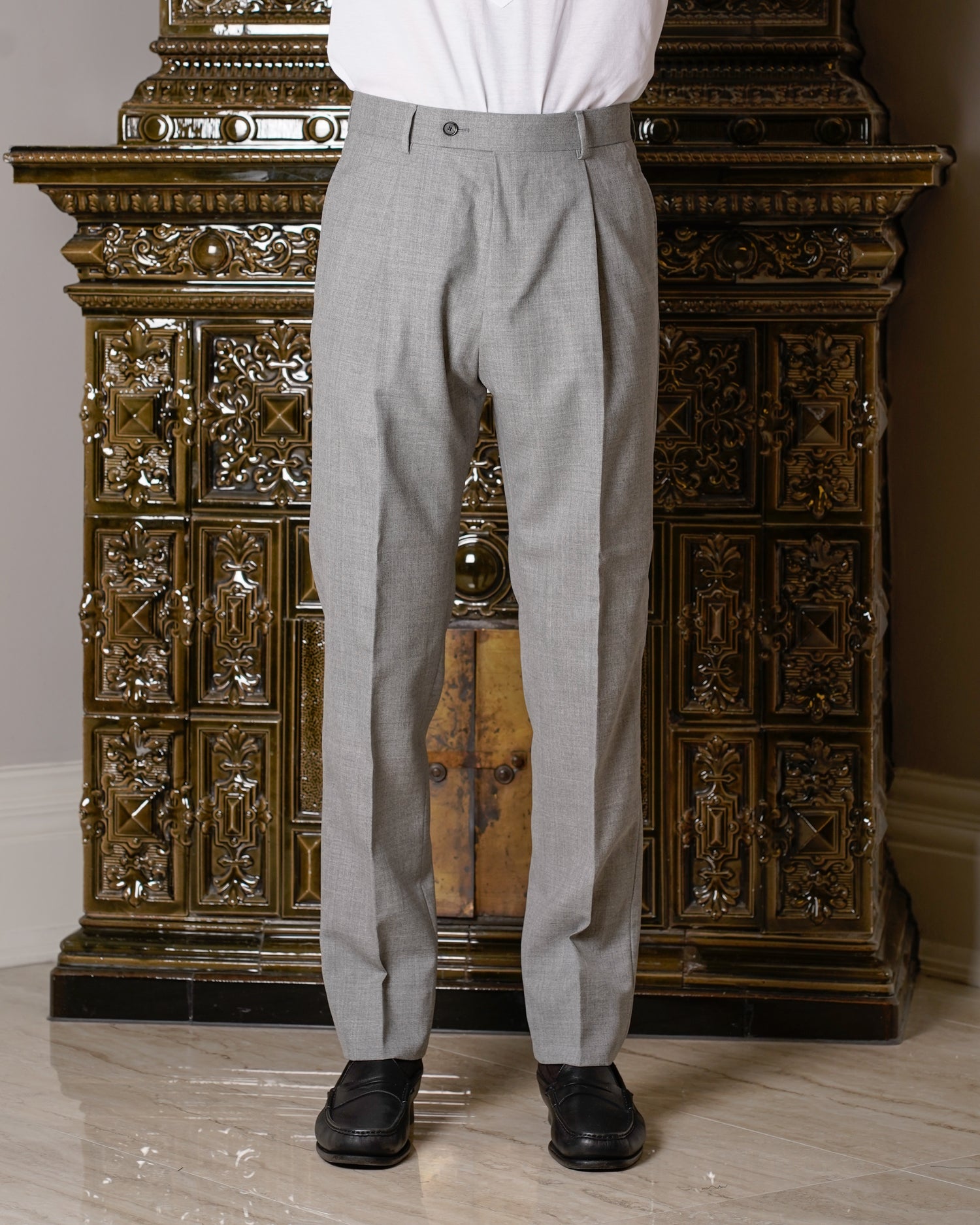 Caruso Wool Trousers / Light Grey