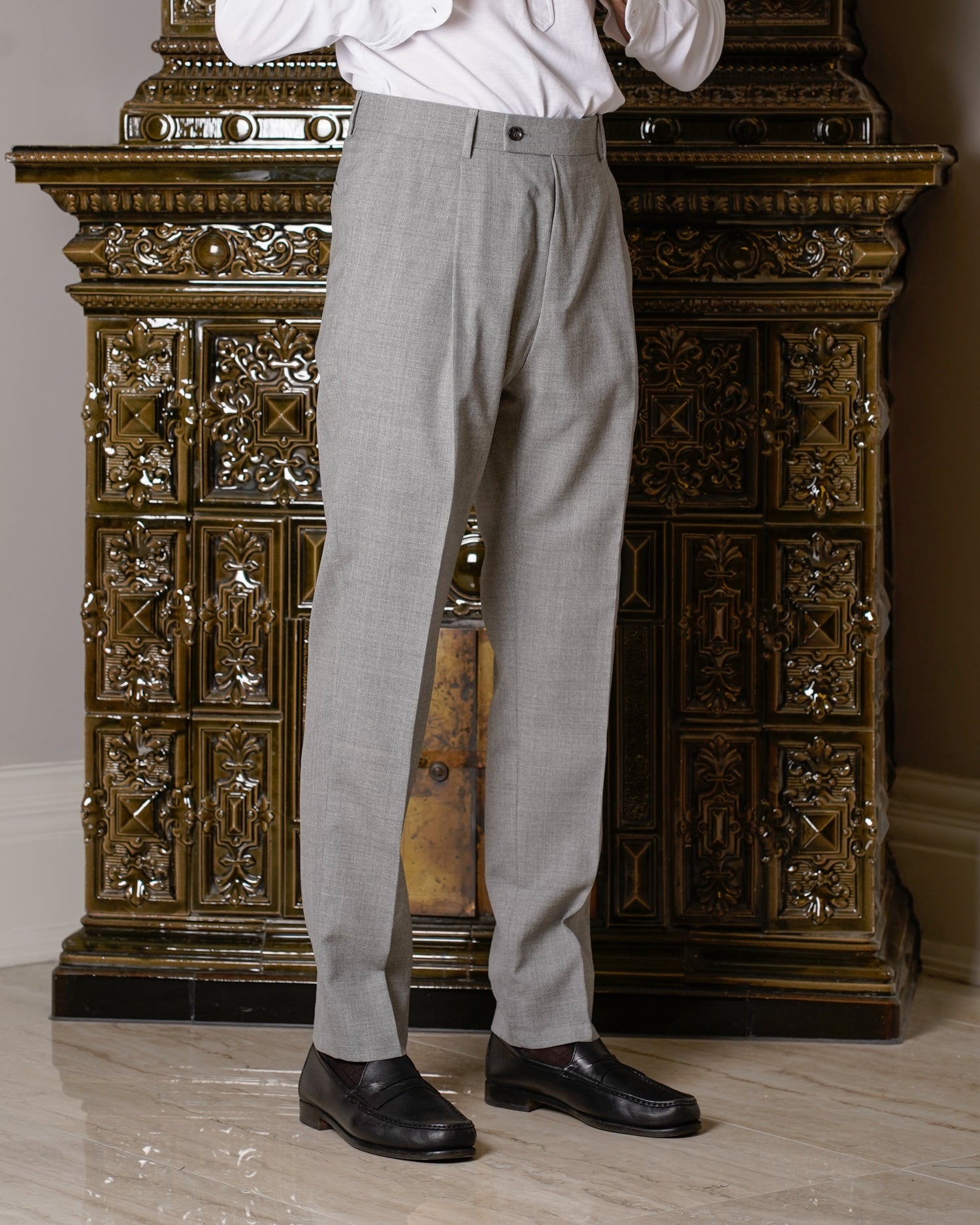 Caruso Wool Trousers / Light Grey