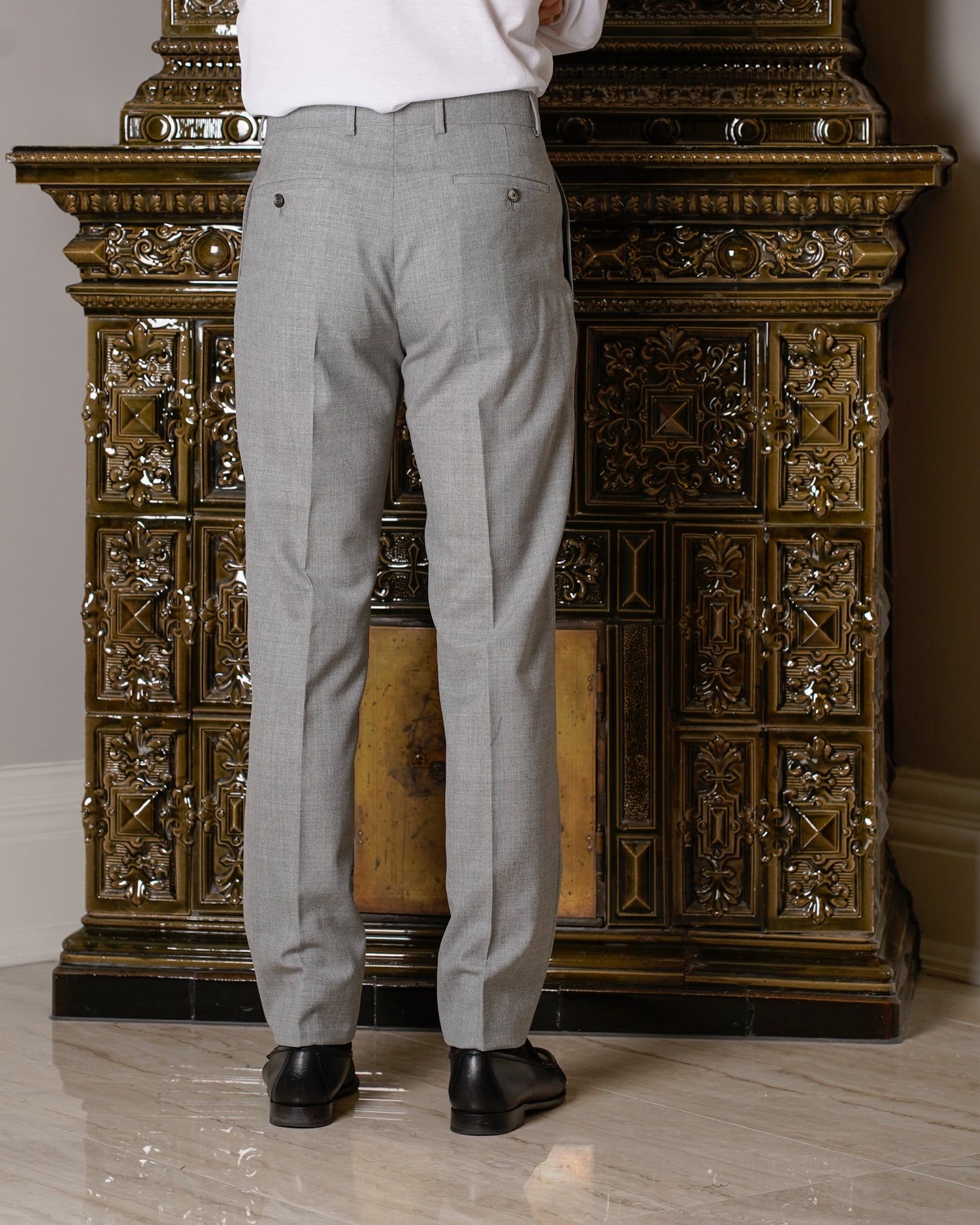 Caruso Wool Trousers / Light Grey