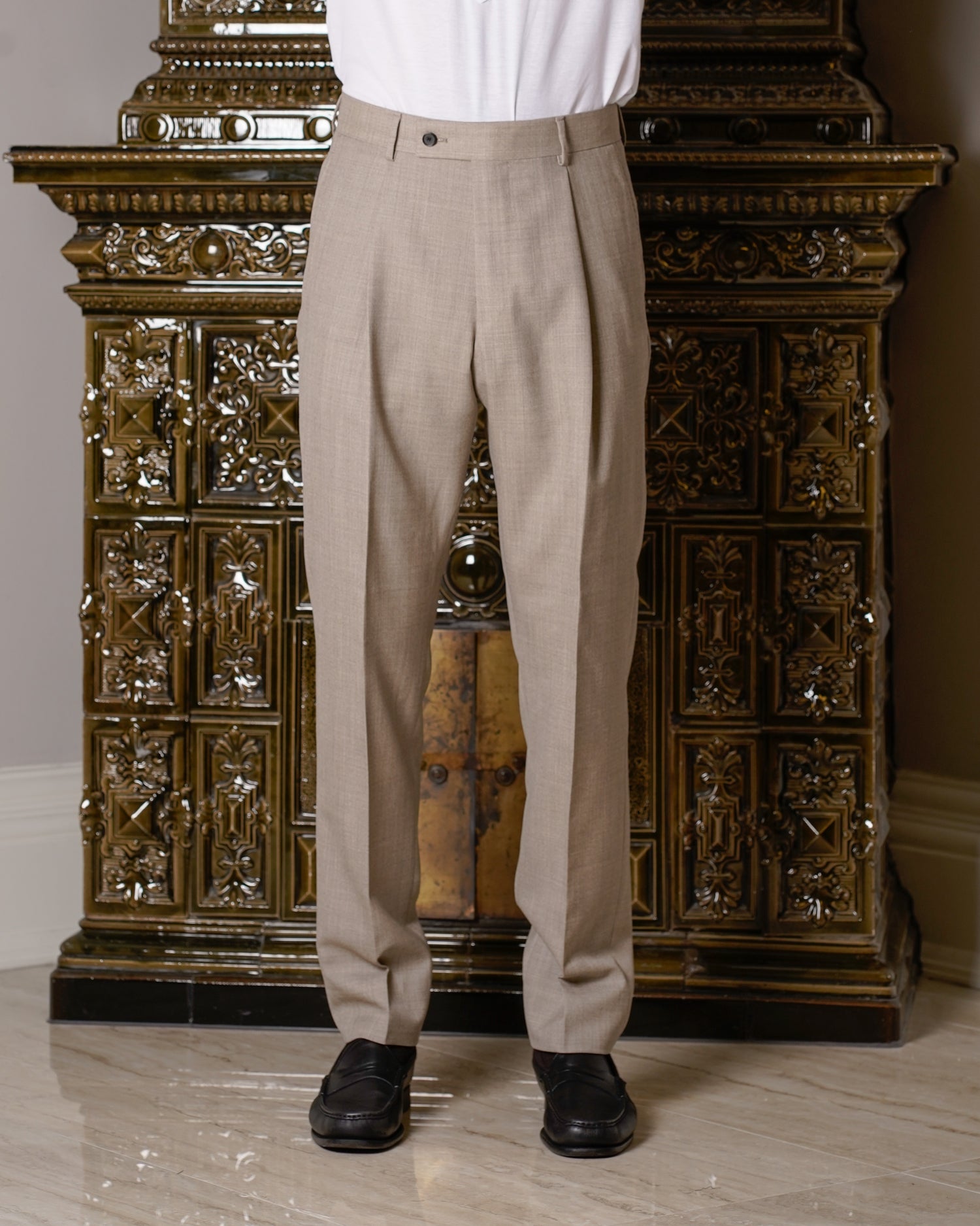 Caruso Wool Trousers / Light Taupe