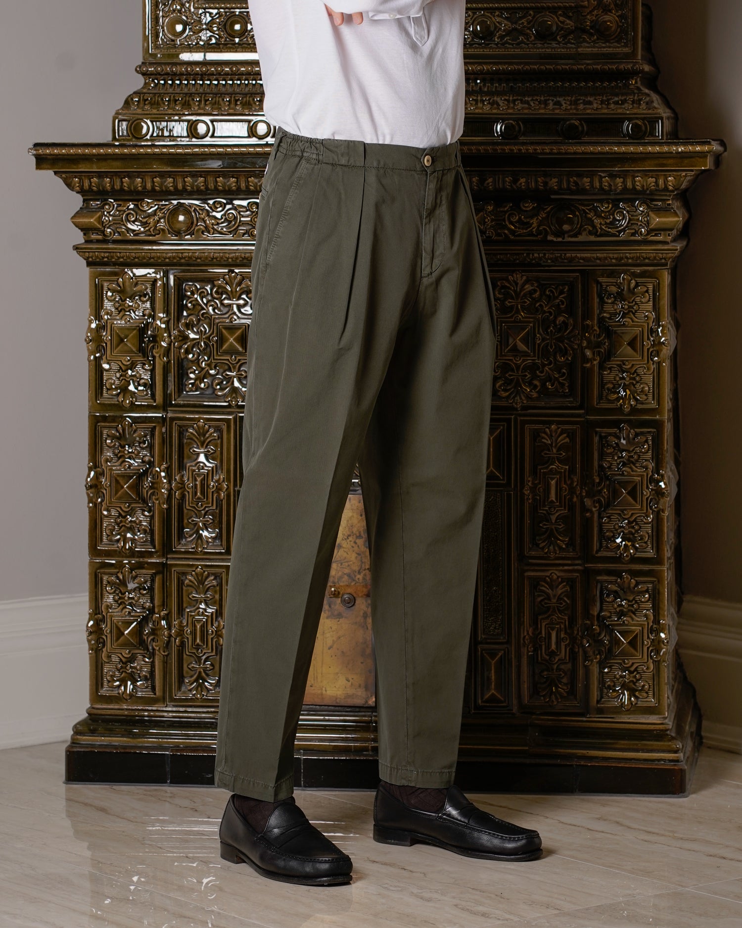 Briglia Portobello Cotton Trousers / Dark Green