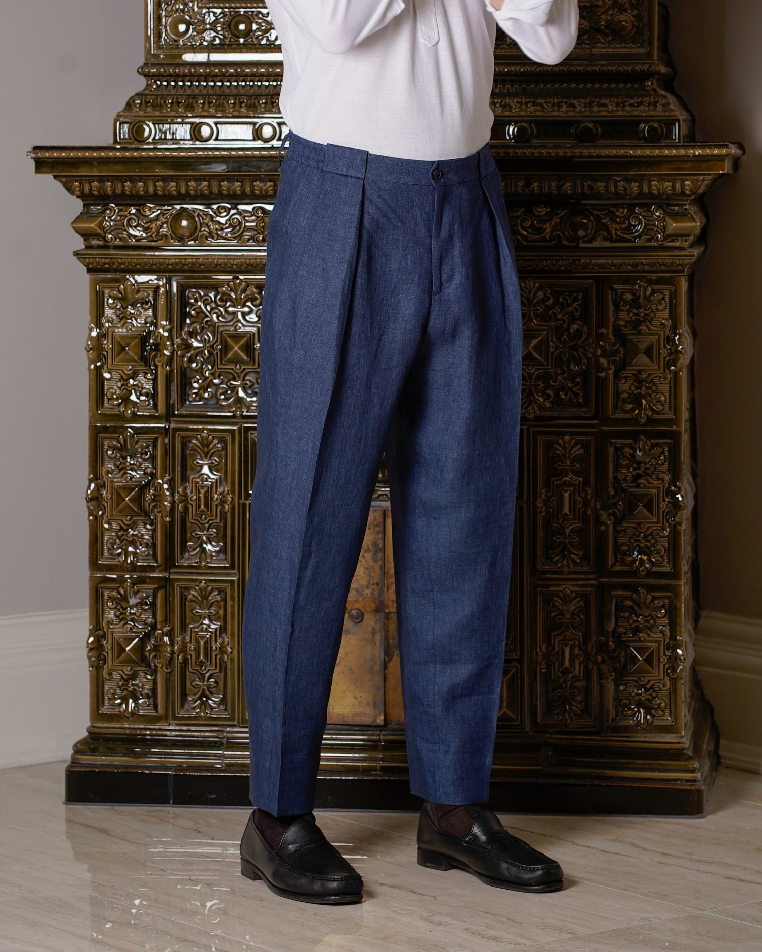 Briglia Portobello Linen Trousers / Dark Blue
