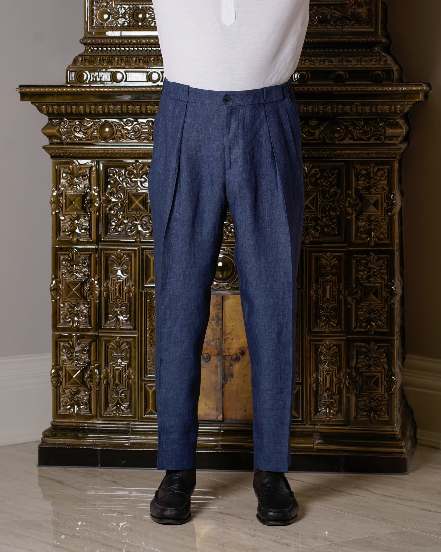 Briglia Portobello Linen Trousers / Dark Blue