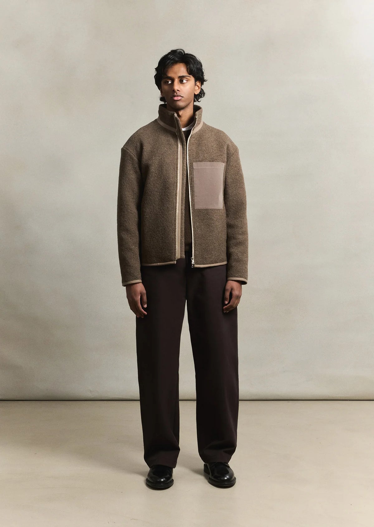 De Bonne Facture Bookstore Jacket Boiled Wool / Ash Brown