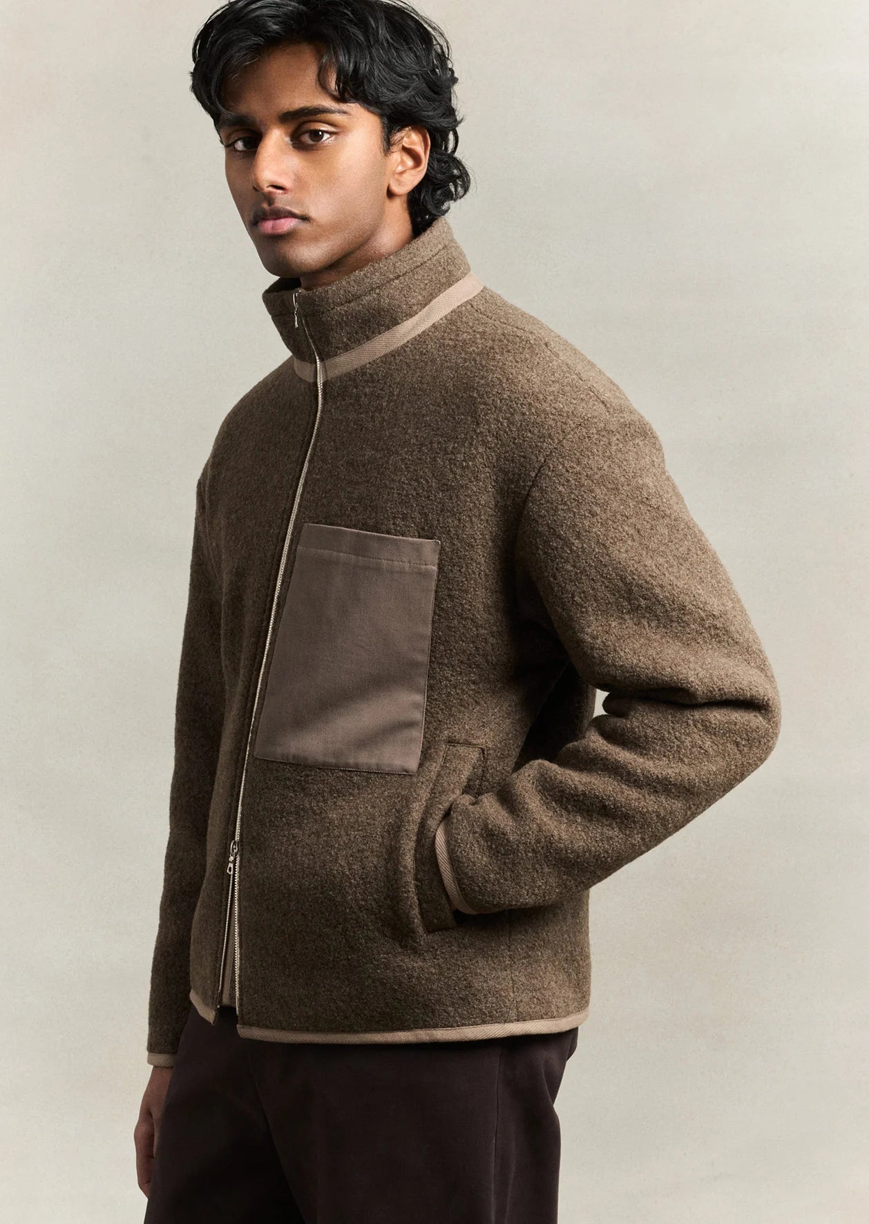 De Bonne Facture Bookstore Jacket Boiled Wool / Ash Brown