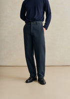 De Bonne Facture Heavy Cotton Drill Balloon Trousers / Dark Navy