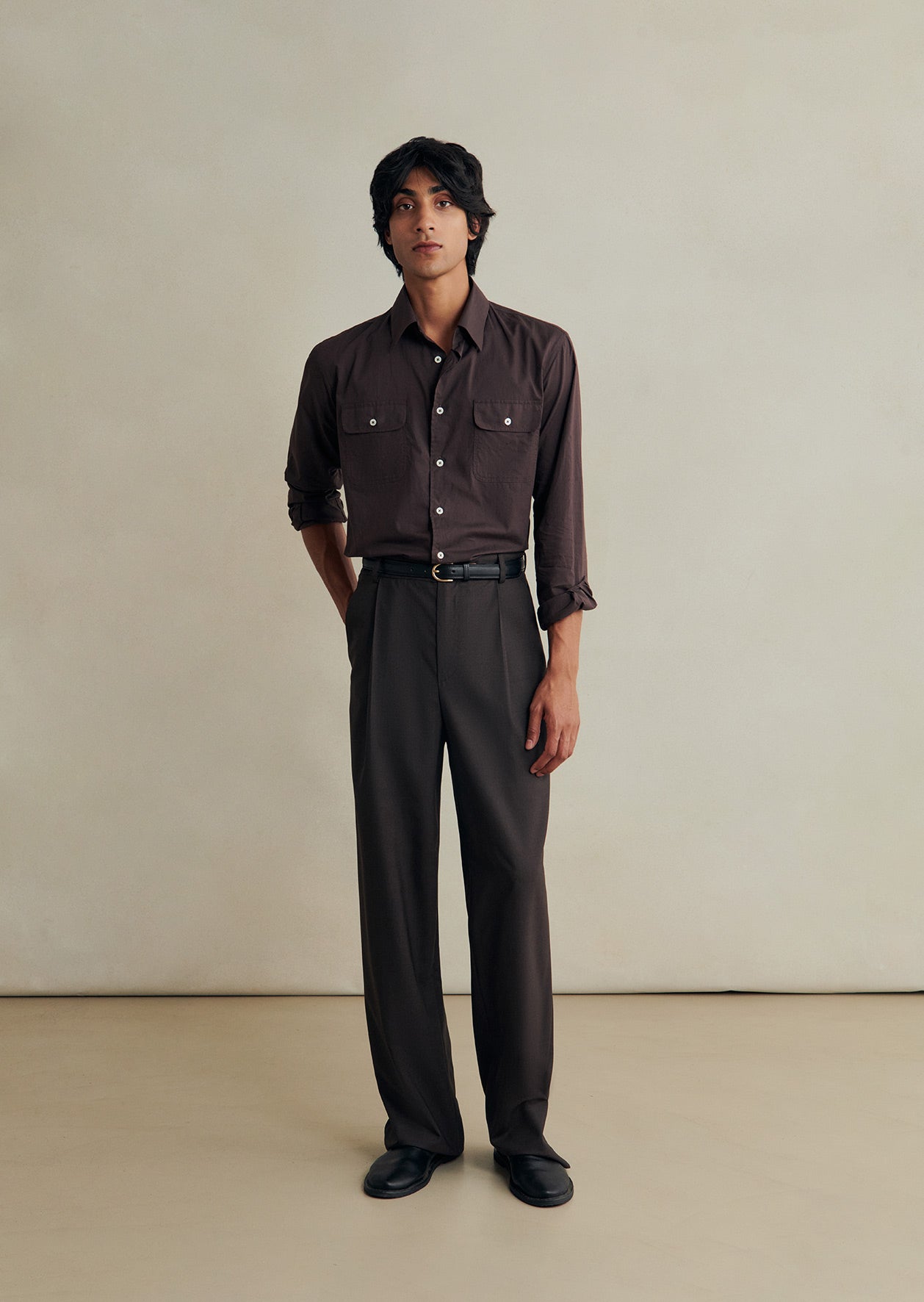 De Bonne Facture Grandad Trousers / Bark Brown
