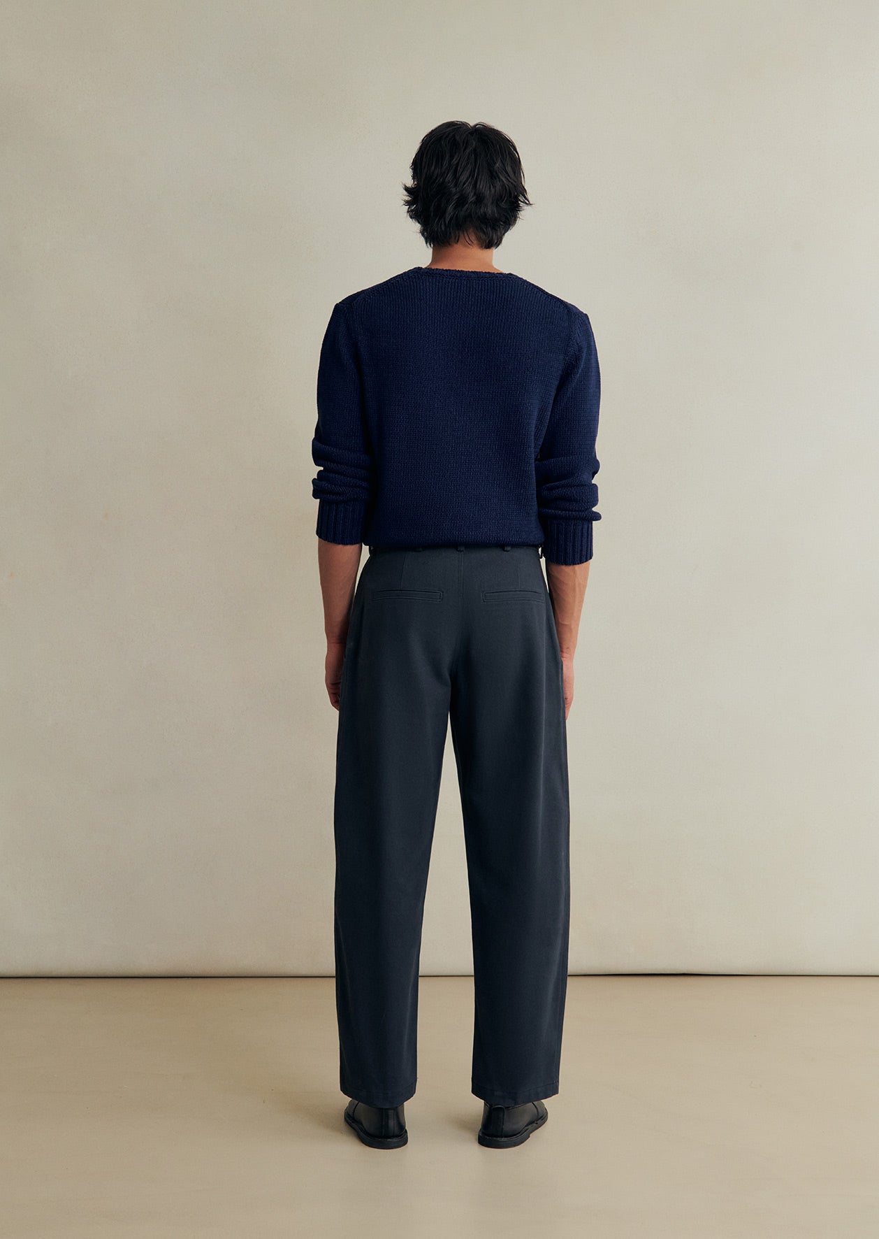 De Bonne Facture Heavy Cotton Drill Balloon Trousers / Dark Navy