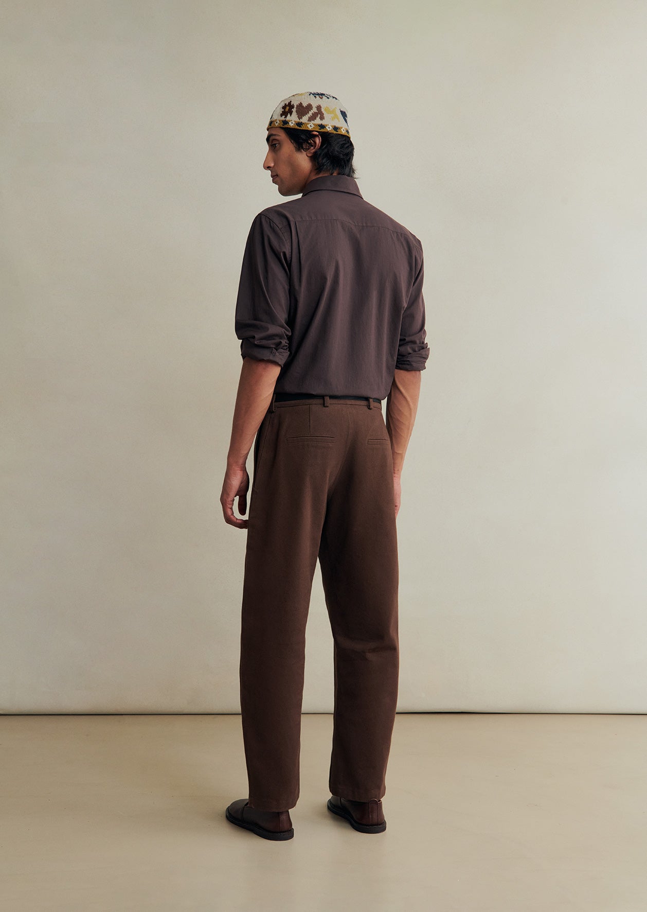 De Bonne Facture Heavy Cotton Drill Balloon Trousers / Bark Brown