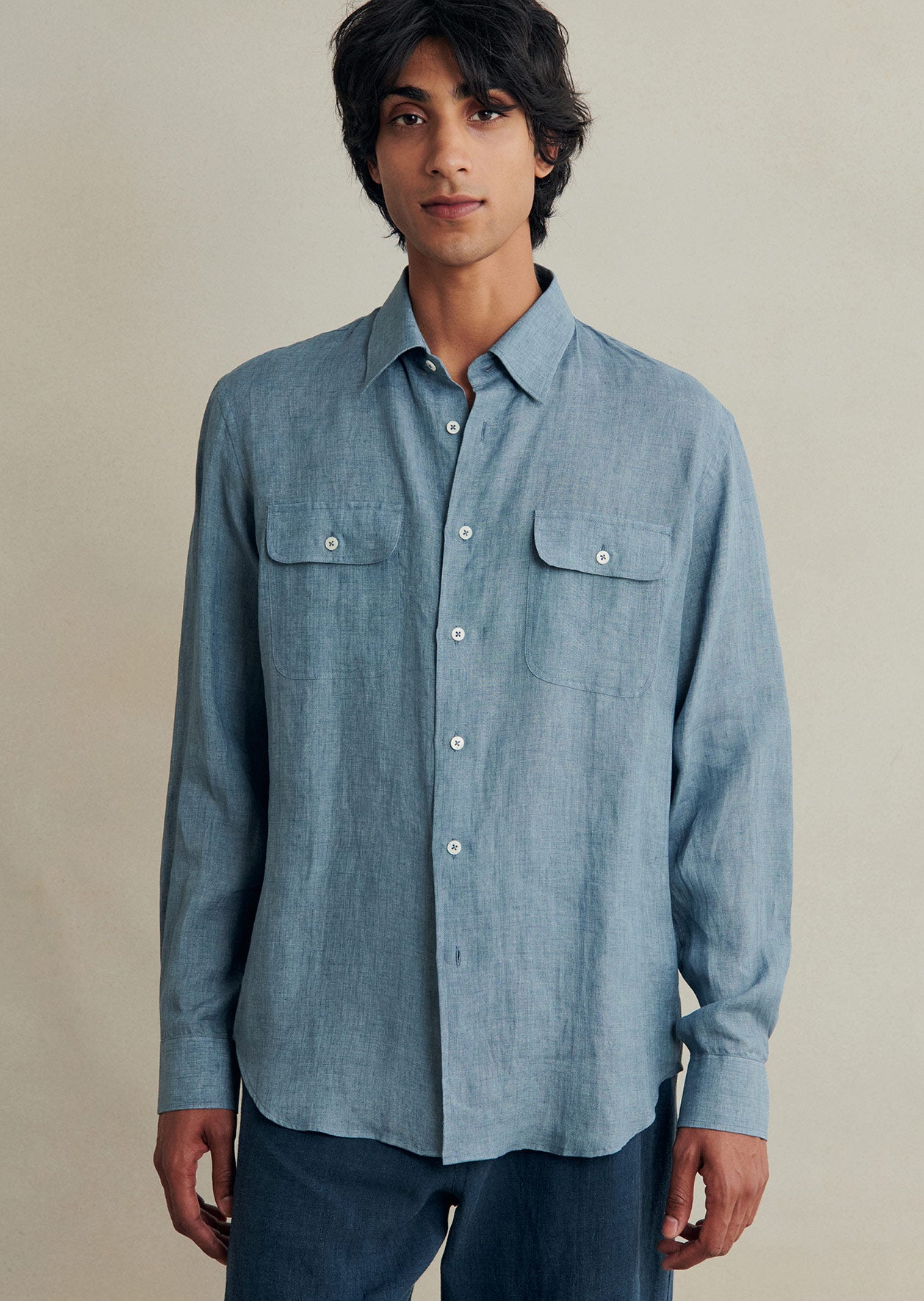 De Bonne Facture Artist Shirt / Chambray Blue